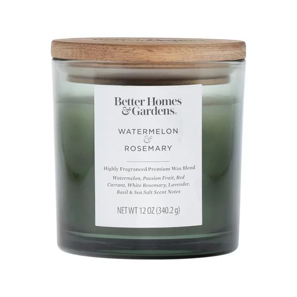 Better Homes & Gardens 12oz Watermelon & Rosemary Scented 2-Wick Ombre Jar Candle | Walmart (US)