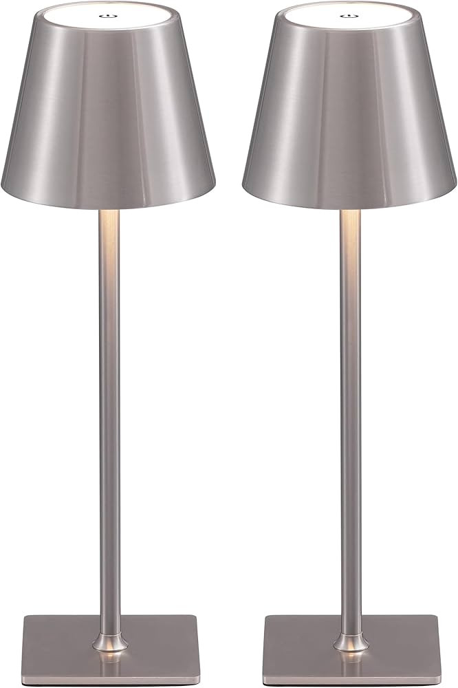 KDG 2 Pack Cordless Table Lamp,Portable LED Desk Lamp, 4000mAh Battery Operated, 3 Color Stepless... | Amazon (US)