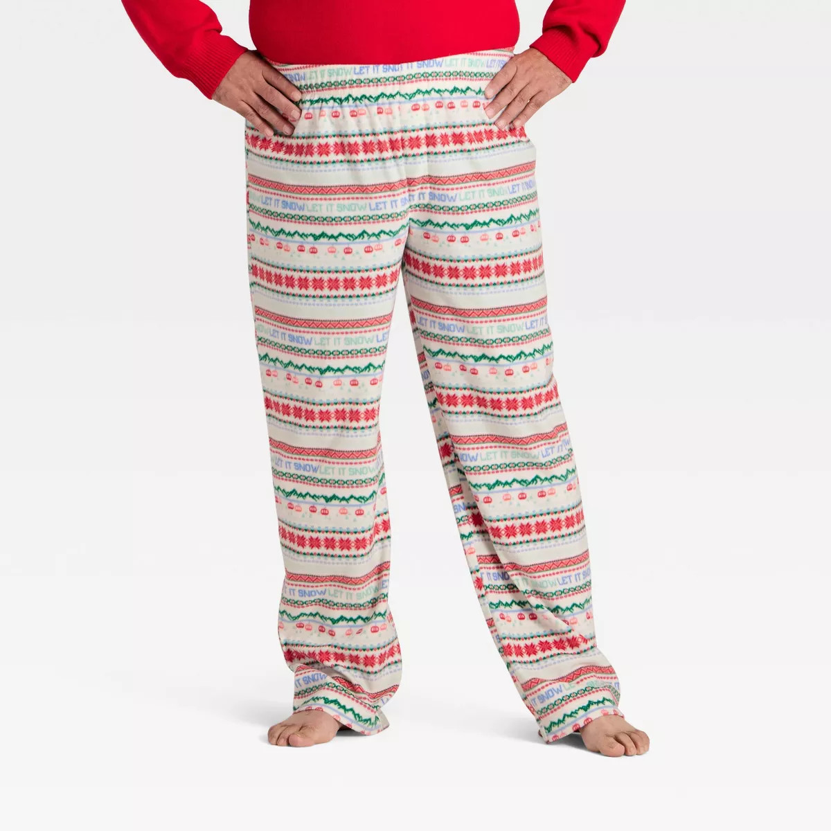Men's "Let it Snow" Fair Isle Microfleece Holiday Matching Family Pajama Pants - Wondershop™ Cr... | Target