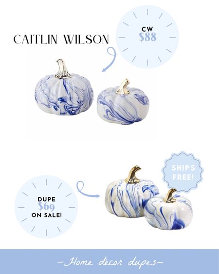 If you follow Caitlin Wilson Designs, you may have seen their new fall reel with these gorgeous blue swirl marbled pumpkins with gold accent stems!! They look so pretty and so familiar 🤣🤣 

They look if not the same…super similar to these that I shared in my most recent Amazon home roundup!! Plus these Amazon are sold in a set of 2 on sale right now for $69 with free shipping vs. CW sold separately at $52 + $36! 

Snag a set (or 2!) for your indoor Halloween decorations!! Love how simple and chic they are! Plus the fact that they’re blue & white and perfectly match our aesthetic 🤣🤣

#LTKSeasonal #LTKsalealert #LTKHalloween