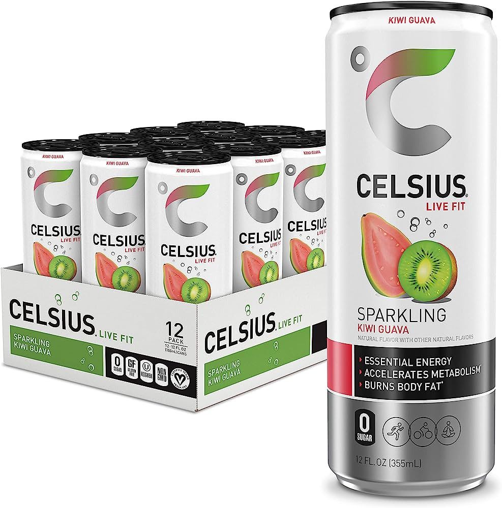 CELSIUS Sparkling Kiwi Guava, Functional Essential Energy Drink 12 Fl Oz (Pack of 12) | Amazon (US)