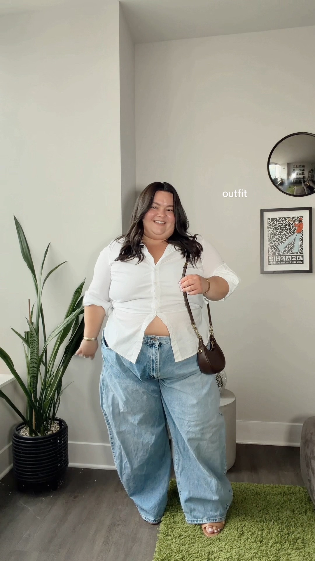 wear what you want (not what you think you should)! 🫶🏼 
plus size outfit details: 
• white button down: @Avenue size 22
• barrel leg jeans: @ASOS size 24
• purse: Coach
• heels: Naturalizer 
• sweatpants and zip up: Old Navy size 3X

#LTKgrwm #LTKPlusSize #LTKMidsize