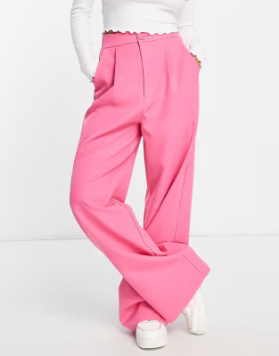 Stradivarius wide leg pants in hot pink | ASOS (Global)