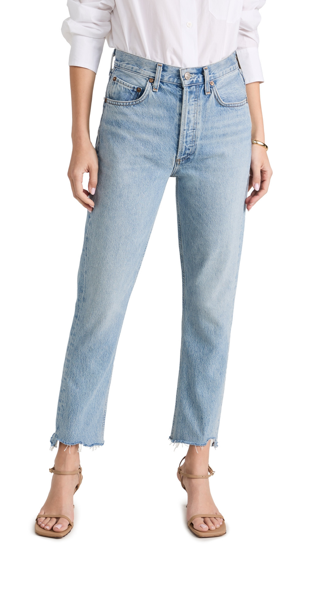 AGOLDE Riley High Rise Straight Crop Jeans Zephyr Wash 27 | Shopbop