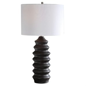 Bowery Hill Contemporary Modern Table Lamp in Rustic Black | Homesquare