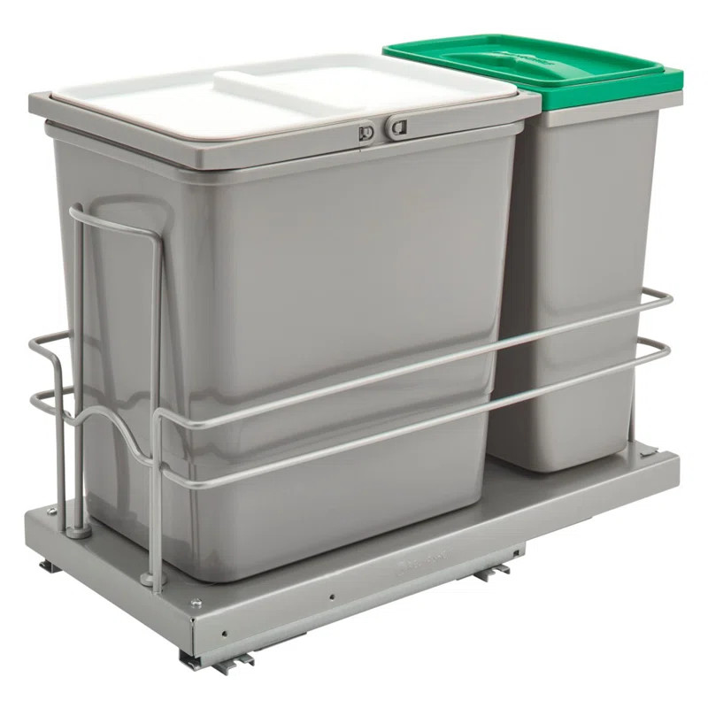 Rev-A-Shelf Undermount Pull Out Trash Can Recycle Bin w/Soft-Close | Wayfair North America
