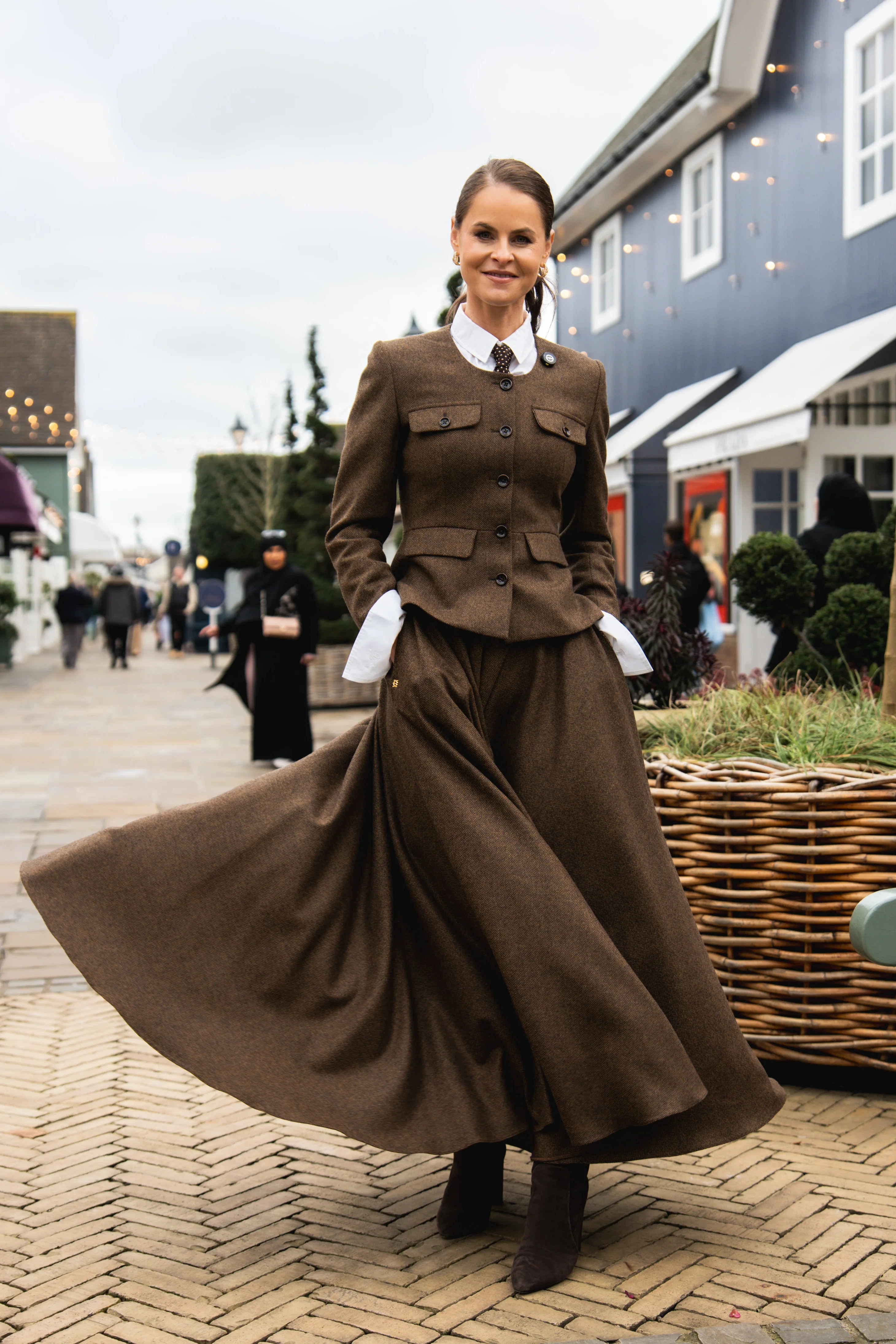 Tailored Peplum Jacket (Tobacco Herringbone) | Holland Cooper