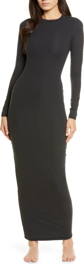 SKIMS Fits Everybody Crew Neck Long Sleeve Dress | Nordstrom | Nordstrom