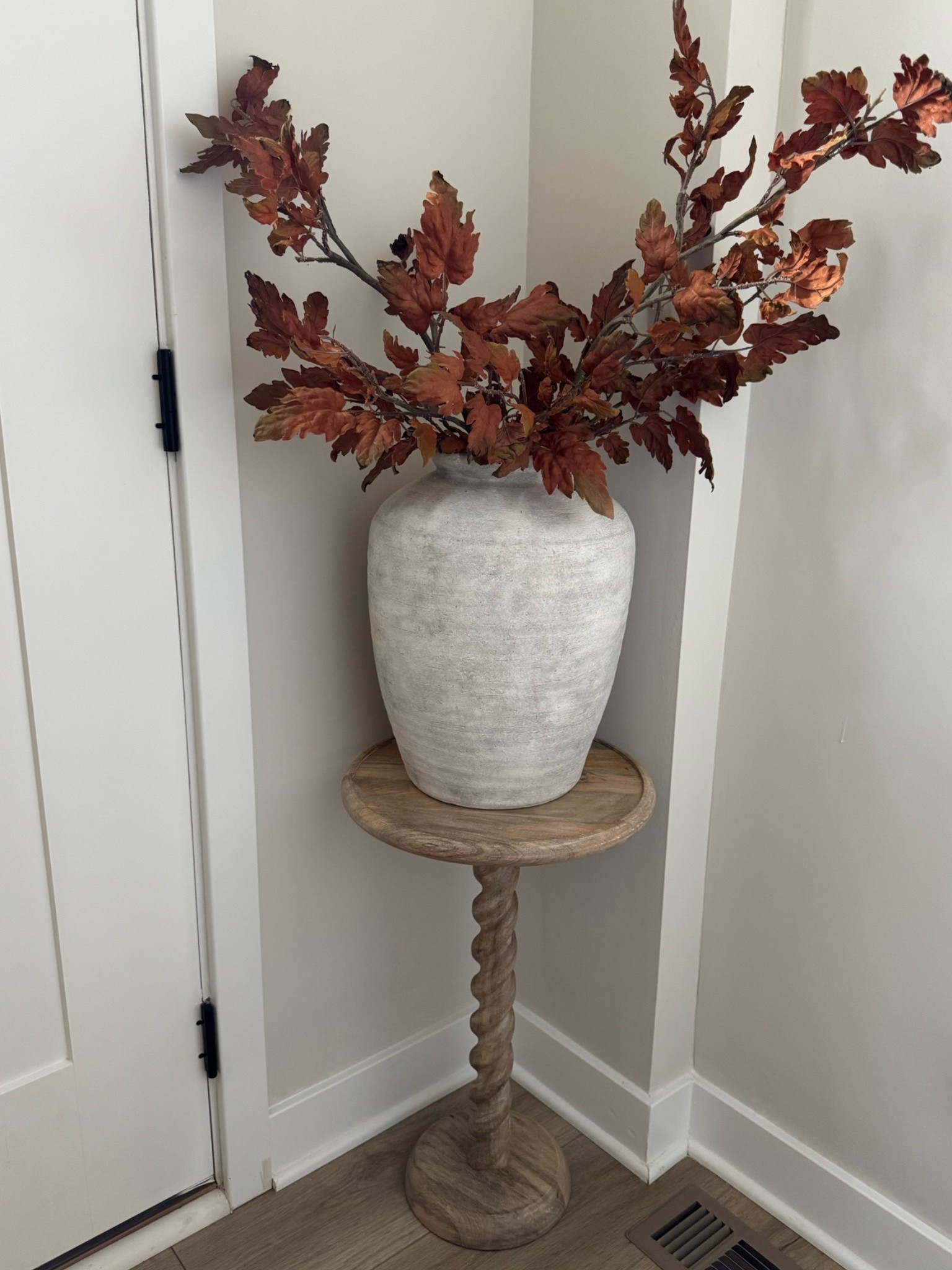 Fall stems, maple stems, autumn stems, ￼ corner, decor, idea, round table, side table, drink table, awkward corner styling

#LTKSeasonal #LTKHome #LTKU