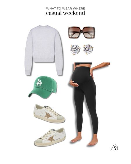 Casual weekend outfit idea. These maternity leggings are amazing and I love this Skims crewneck sweatshirt. 

#LTKSeasonal #LTKStyleTip #LTKActive