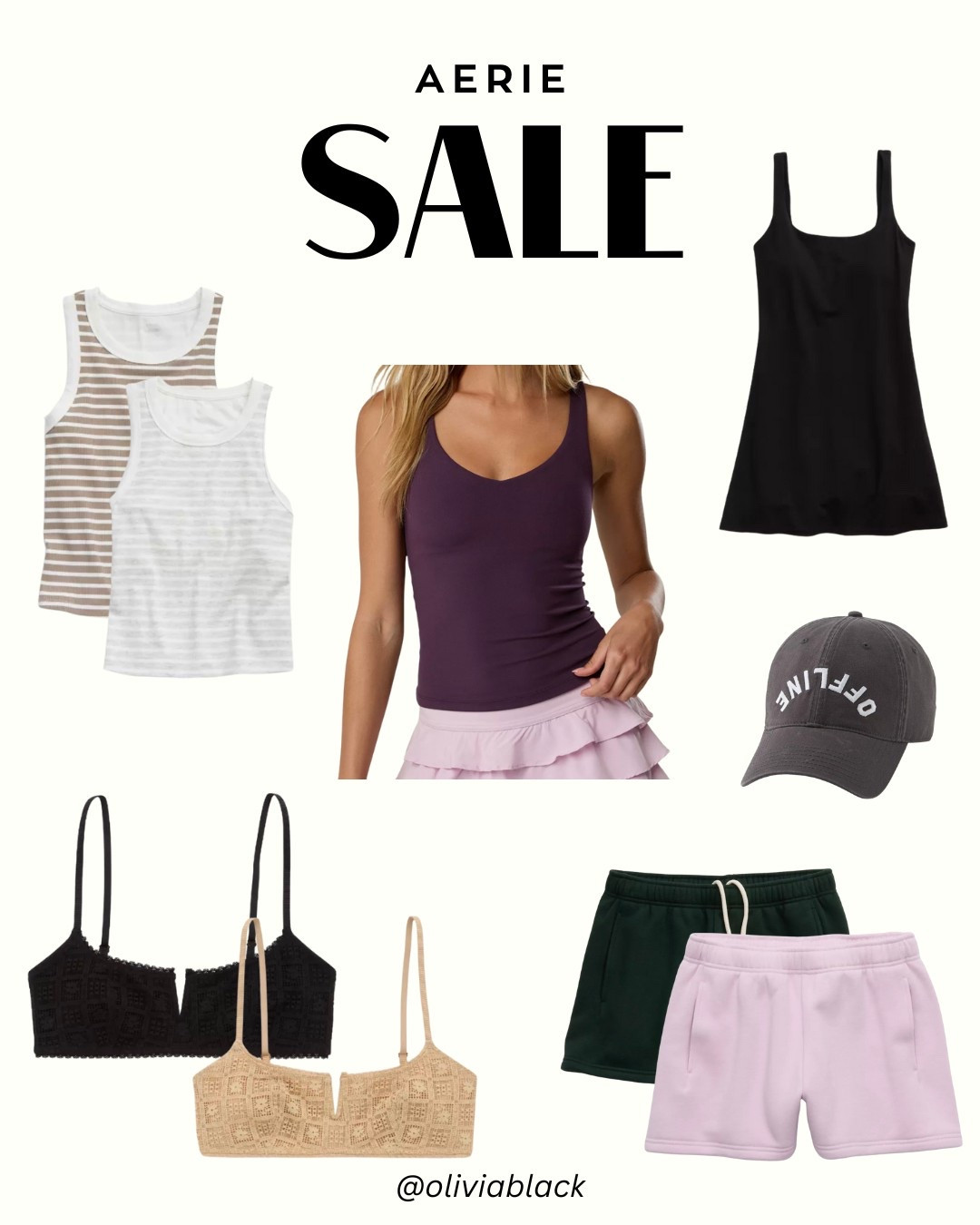 AERIE SALE!!
The cutest clothing from Aerie

#activewear #tanks #tanktop #tennisdress #shorts #bralette #sportsbra #black #beige #tan #striped #hat #offline #sale #aerie #AE #lululemondupe #tanktop #athletic #casual #comfy 

 



#LTKActive #LTKStyleTip #LTKSummerEdit