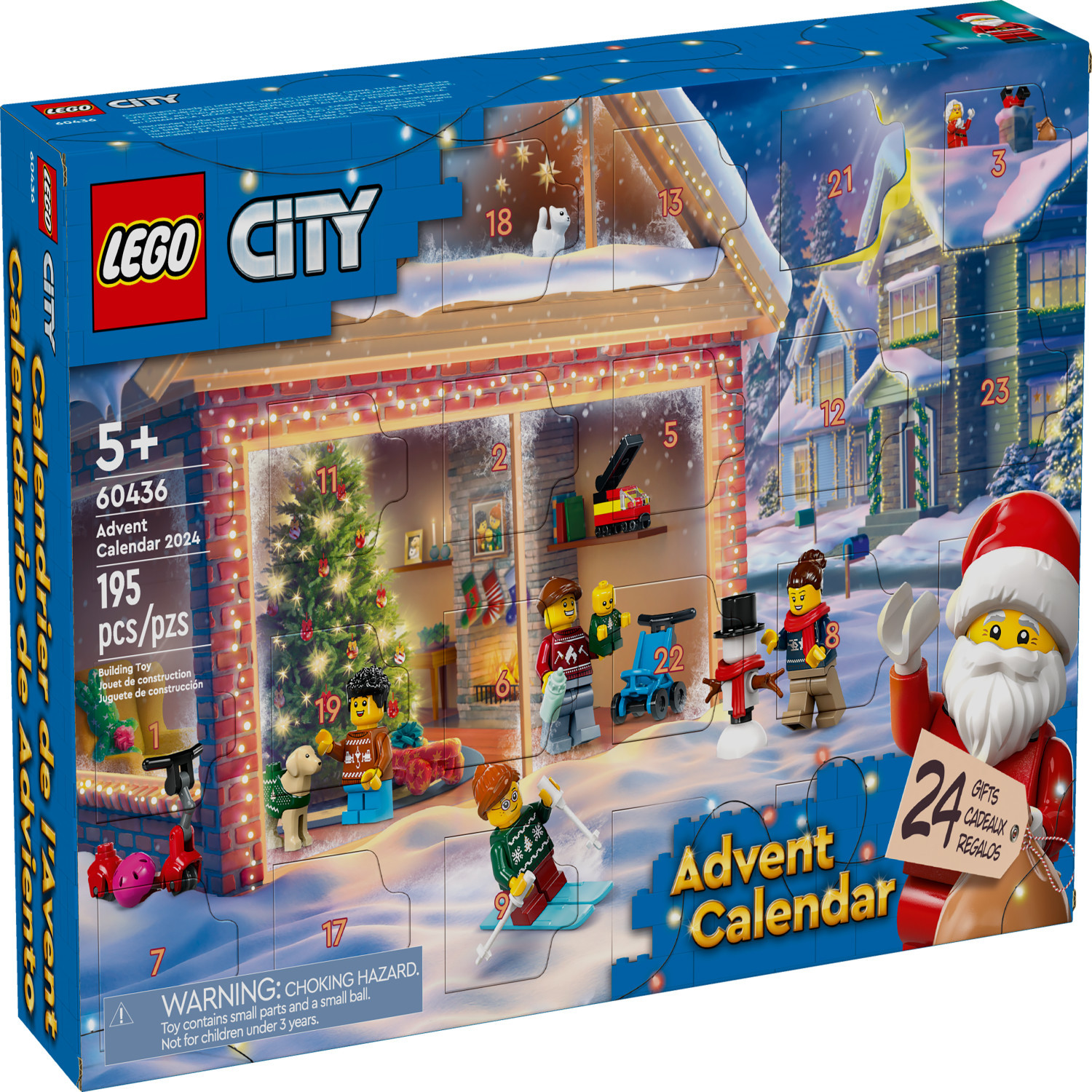 LEGO City 2024 Advent Calendar, Countdown Holiday Gift for Ages 5 and Up, Miniature Christmas Fig... | Walmart (US)