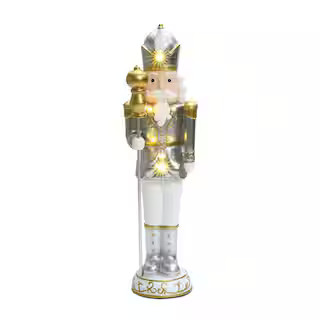 37.2 in. H White Christmas Nutcracker King with Lights | The Home Depot