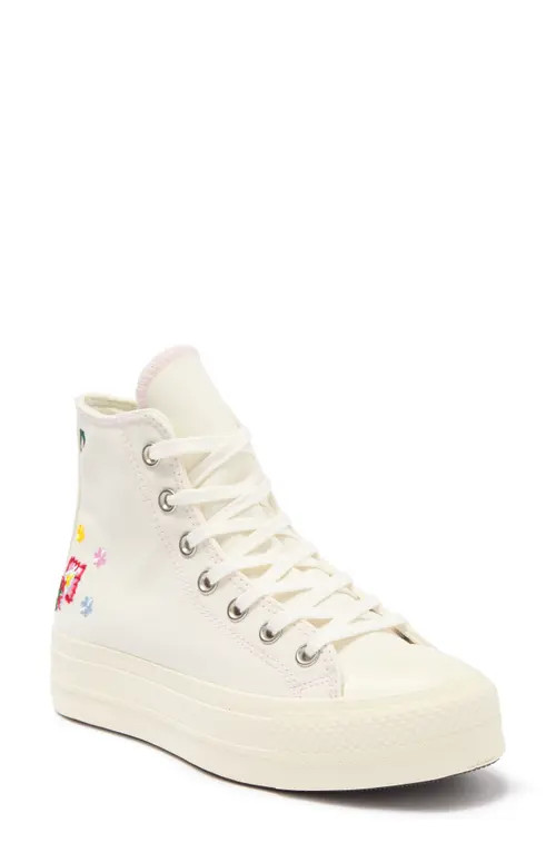 Converse Chuck Taylor® All Star® Lift High Top Platform Sneaker in Egret/Black/Pink Foam at Nordstro | Nordstrom