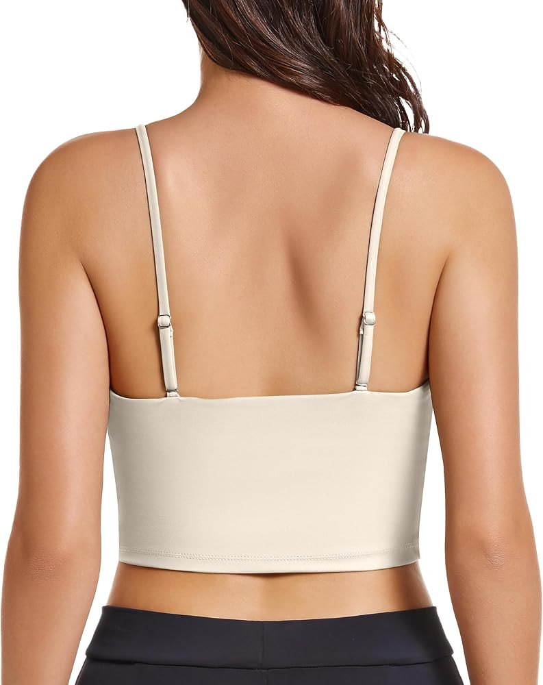 OVESPORT Women's Longline Sports Bras Women Workout Tank Tops with Built in Bra & Adjustable Stra... | Amazon (US)