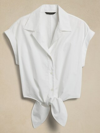 Tie-Front Cropped Top | Banana Republic Factory