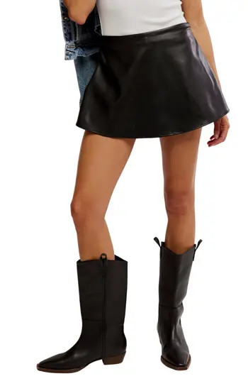 Free People Paradise Found Faux Leather Miniskort in Black at Nordstrom Rack, Size Medium | Nordstrom Rack