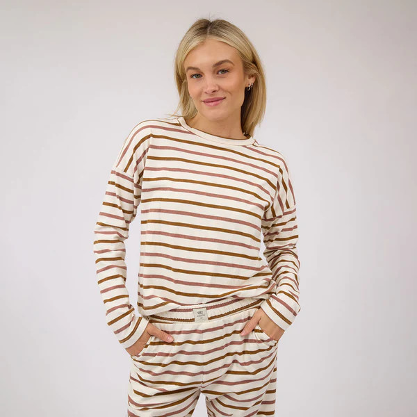 Striped Basic Long Sleeve, Mauve | Albion Fit