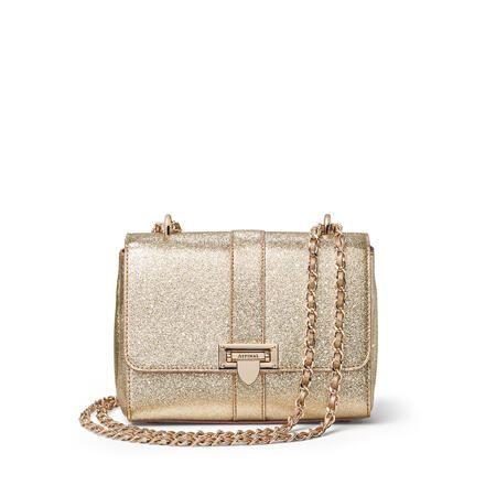 Lottie Bag in Champagne Glitter | Aspinal of London