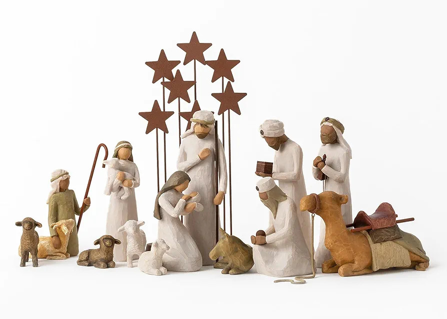 Willow Tree Nativity Starter Figures with The Three Wisemen Plus Metal Stars, 14-Piece Set | Amazon (US)
