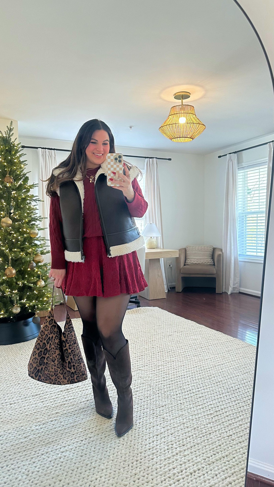 Midsize winter outfit from Aerie! I LOVE this burgundy cable knit sweater + lace skirt monochromatic combo but I added on some tights, vest, + boots to stay warm 🥶 

Bralette - M/L
Shaping panties - XL
Skirt - XL
Sweater - L
Tights - XL
Boots - 10 *wide calf 

Aerie, aerie outfit, winter outfit, winter style, winter fashion, aerie outfit, skirt outfit, tights, wide calf boots, 




#LTKMidsize #LTKSeasonal #LTKFindsUnder50