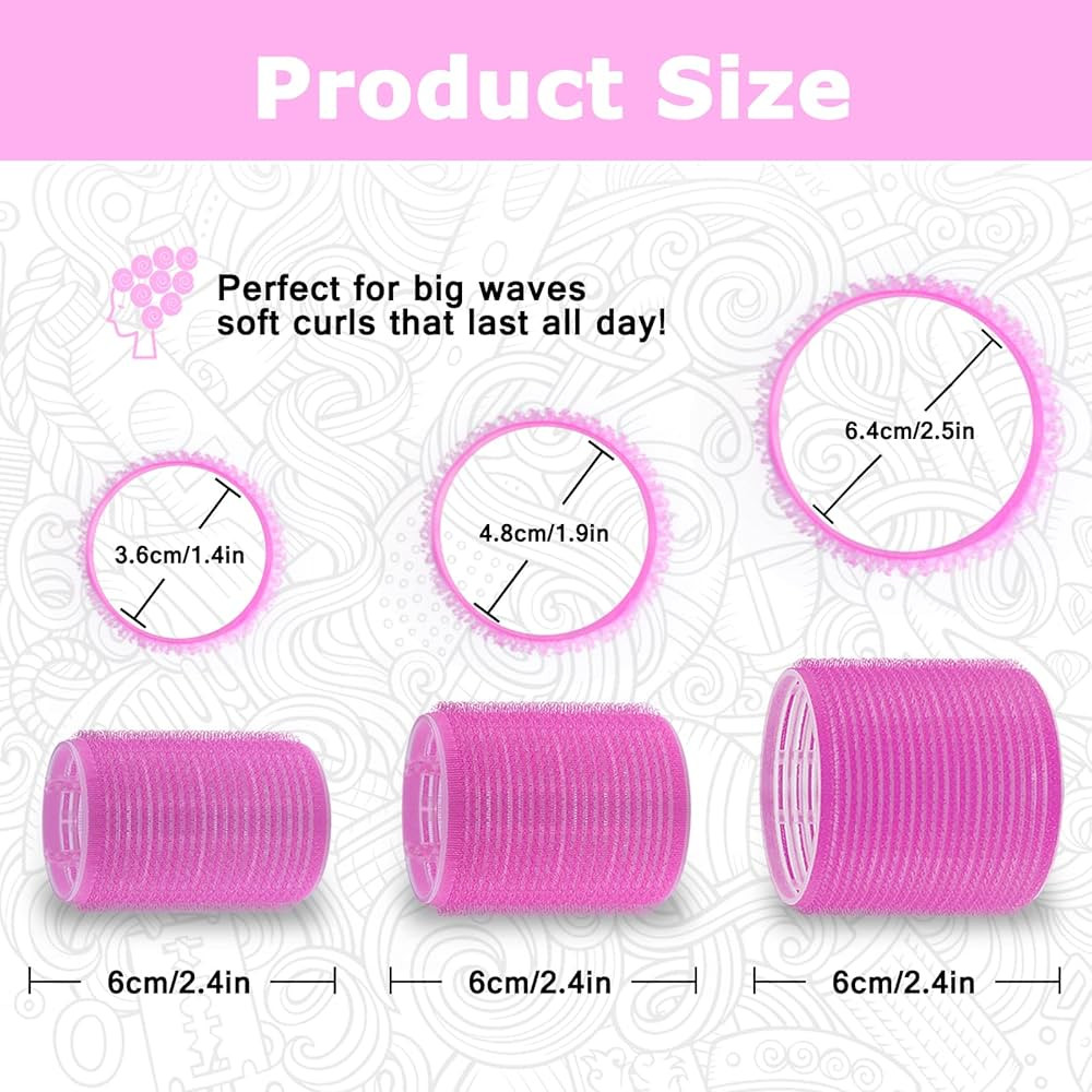 Self grip hair roller set,18 pcs,Hair rollers with hair roller clips and comb,Salon hairdressing ... | Amazon (US)