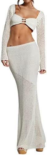 GuliriFei Women Hollow Out Y2k Bodycon Mini Dress Crochet Cover Up Knit Dress See Through Beachwe... | Amazon (US)