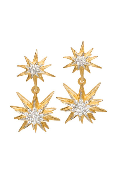 KJL 2" GOLD CRYSTAL STAR DROP POST EARRING | Trina Turk