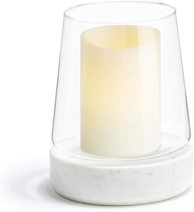 Glass Hurricane Candle Holder with Marble Base - 9 Inch Height, Large, Fits Up to 4 Inch Diameter... | Amazon (US)