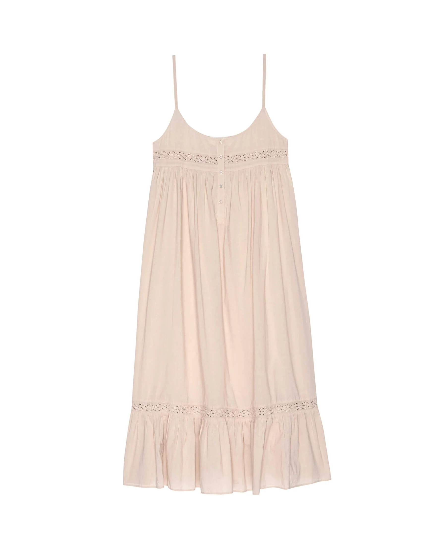 The Eyelet Ruffle Tank Night Dress. | THE GREAT.