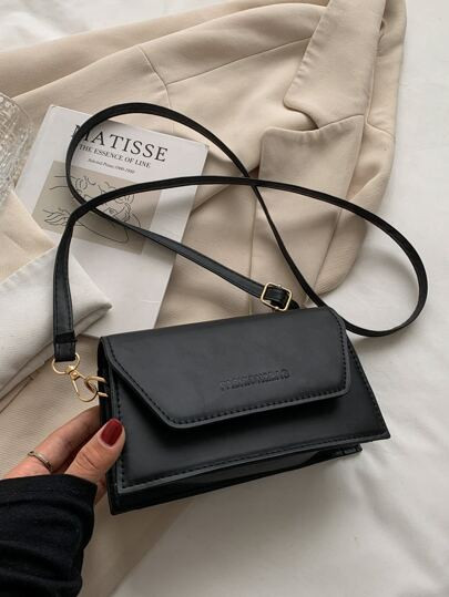 Mini Letter Graphic Flap Crossbody Bag | SHEIN