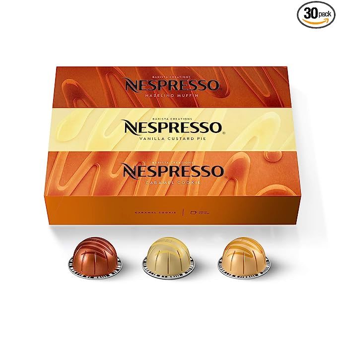 Nespresso Capsules VertuoLine, Barista Flavored Pack, Mild Roast Coffee, 30 Count Coffee Pods, Br... | Amazon (US)