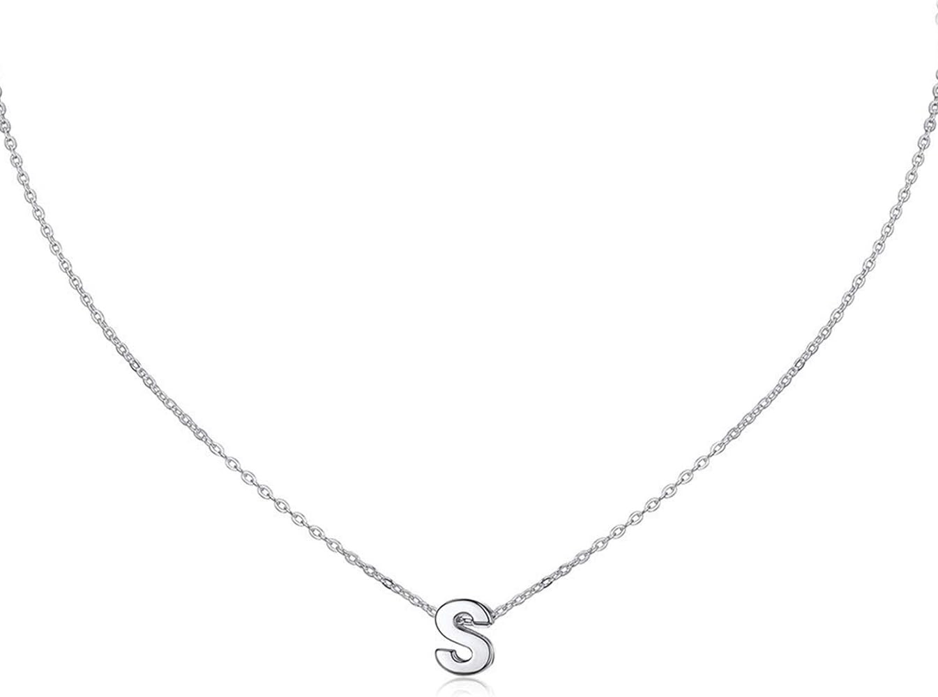 MOMOL Small Initial Necklace for Women Stainless Steel Tiny Letter Necklace Personalized Name Nec... | Amazon (US)