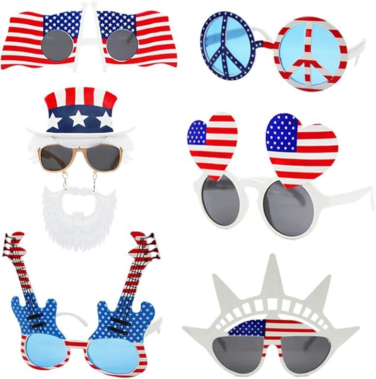 TD.IVES American Flag Glasses USA Patriotic Party Sunglasses Holiday Sunglasses Eyewear for Party... | Amazon (US)