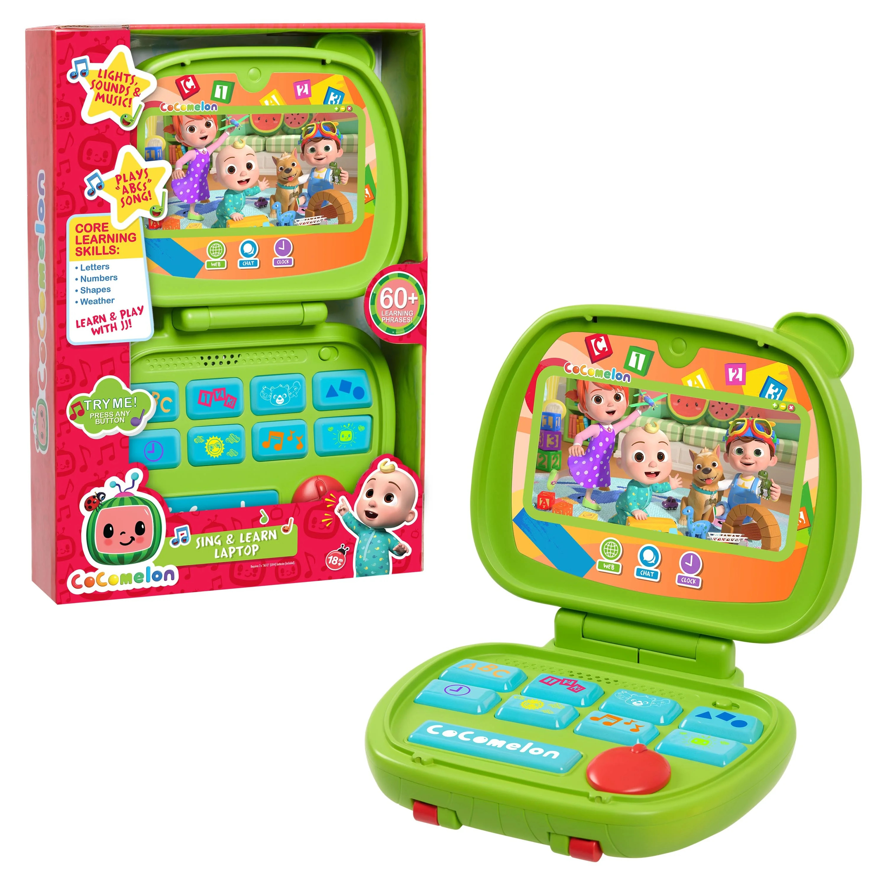 Cocomelon Sing and Learn Laptop Toy for Kids with Lights and Sounds, Kids Toys for Ages 18 month ... | Walmart (US)