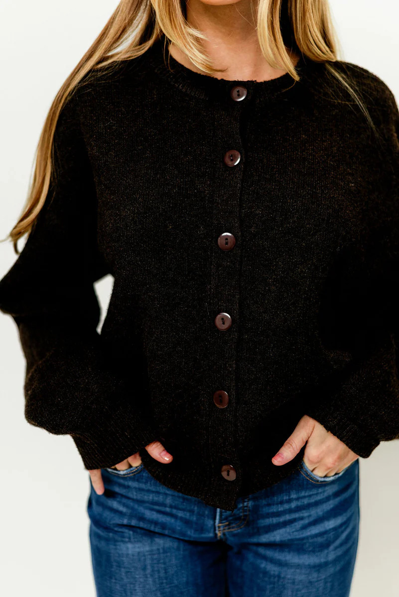 Alyssa Cardigan in Chocolate Brown - Nursing Friendly *Final Sale* | Worth Collective