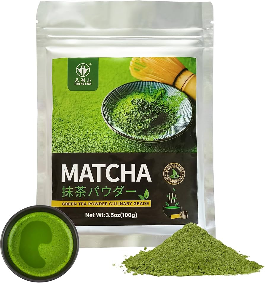 TIAN HU SHAN Matcha Green Tea Powder 3.5oz/100g, Pure Matcha Powder Culinary Grade Unsweetened fo... | Amazon (US)