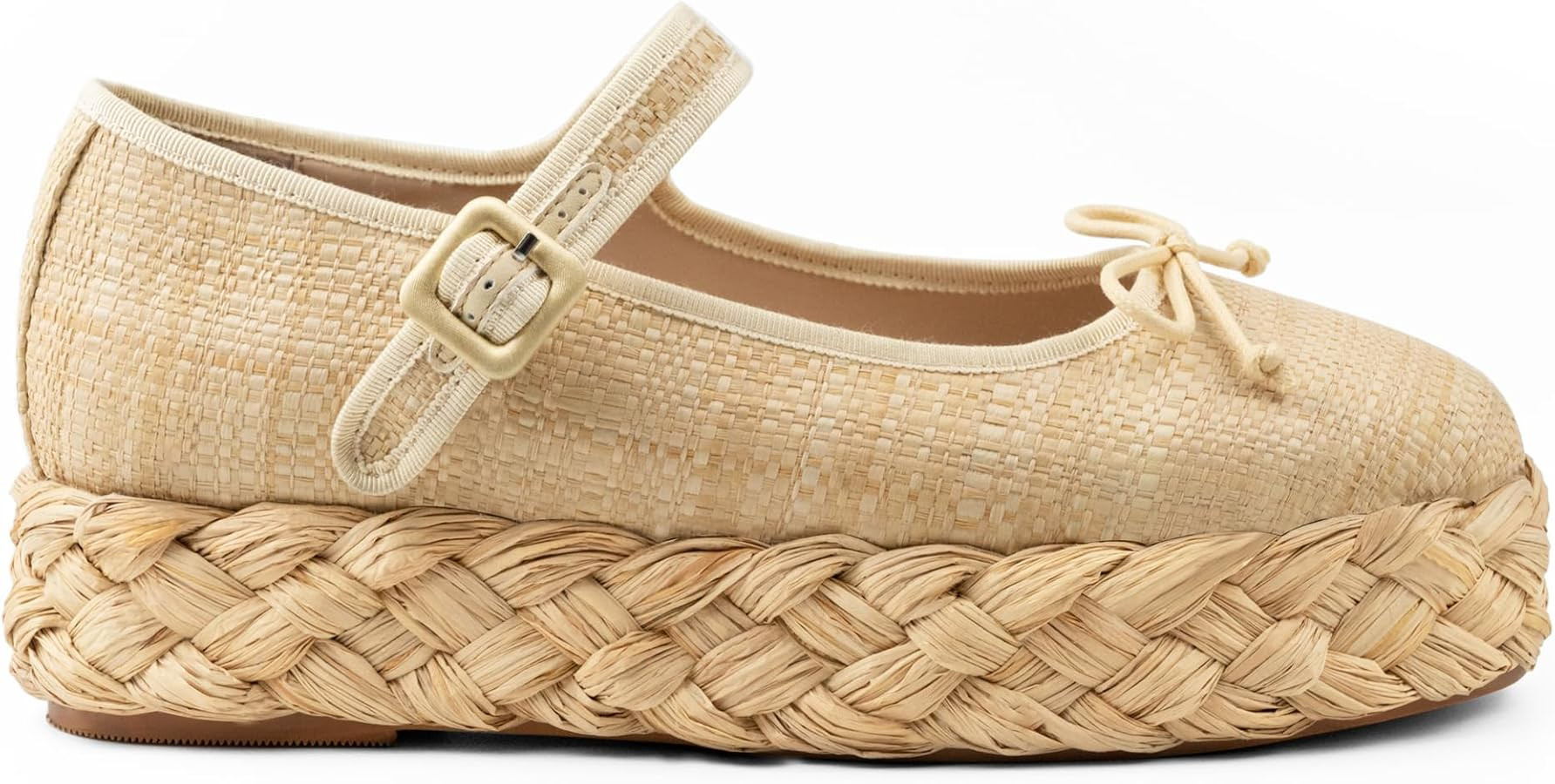 Raffia Platform Sandals Women Woven Straw Platform Mary Jane Shoes for Women Comfortable Beach Es... | Amazon (US)