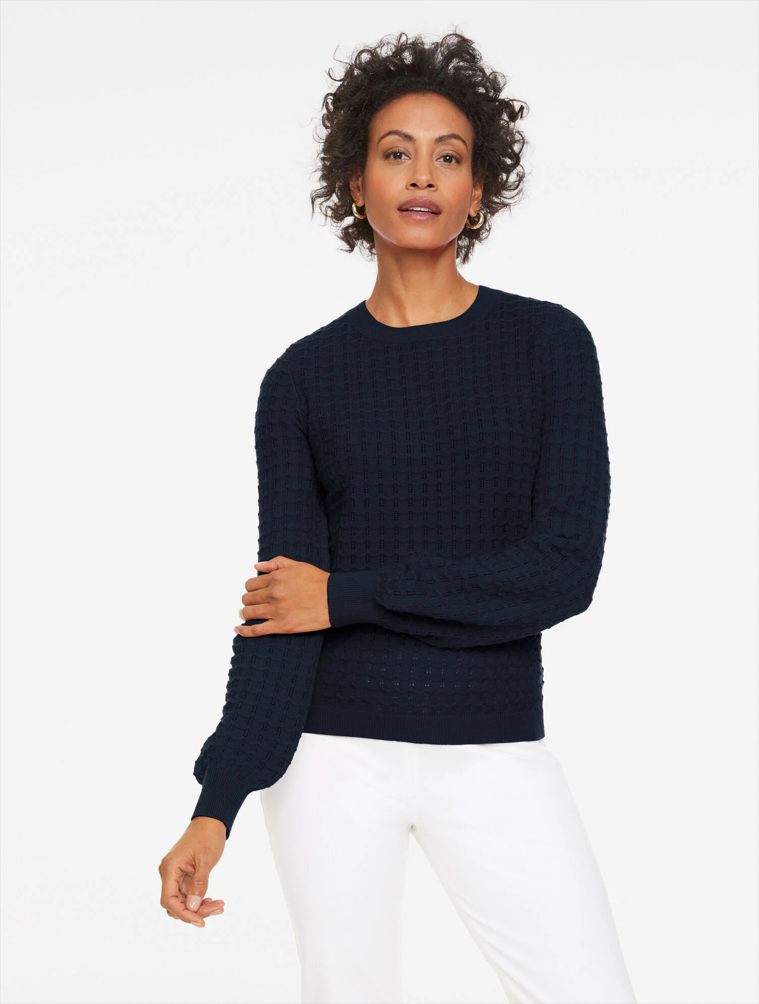 Pointelle Crewneck Pullover | Talbots