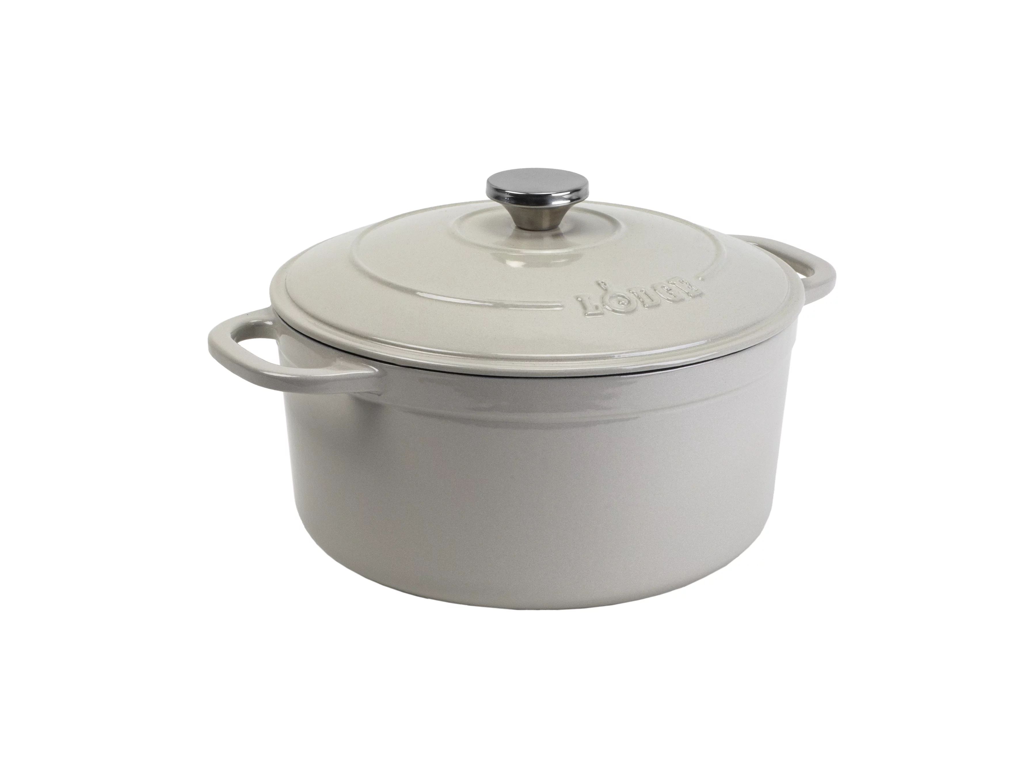 Lodge Enameled Cast Iron 4.0 Quart Dutch Oven, in Oyster White | Walmart (US)