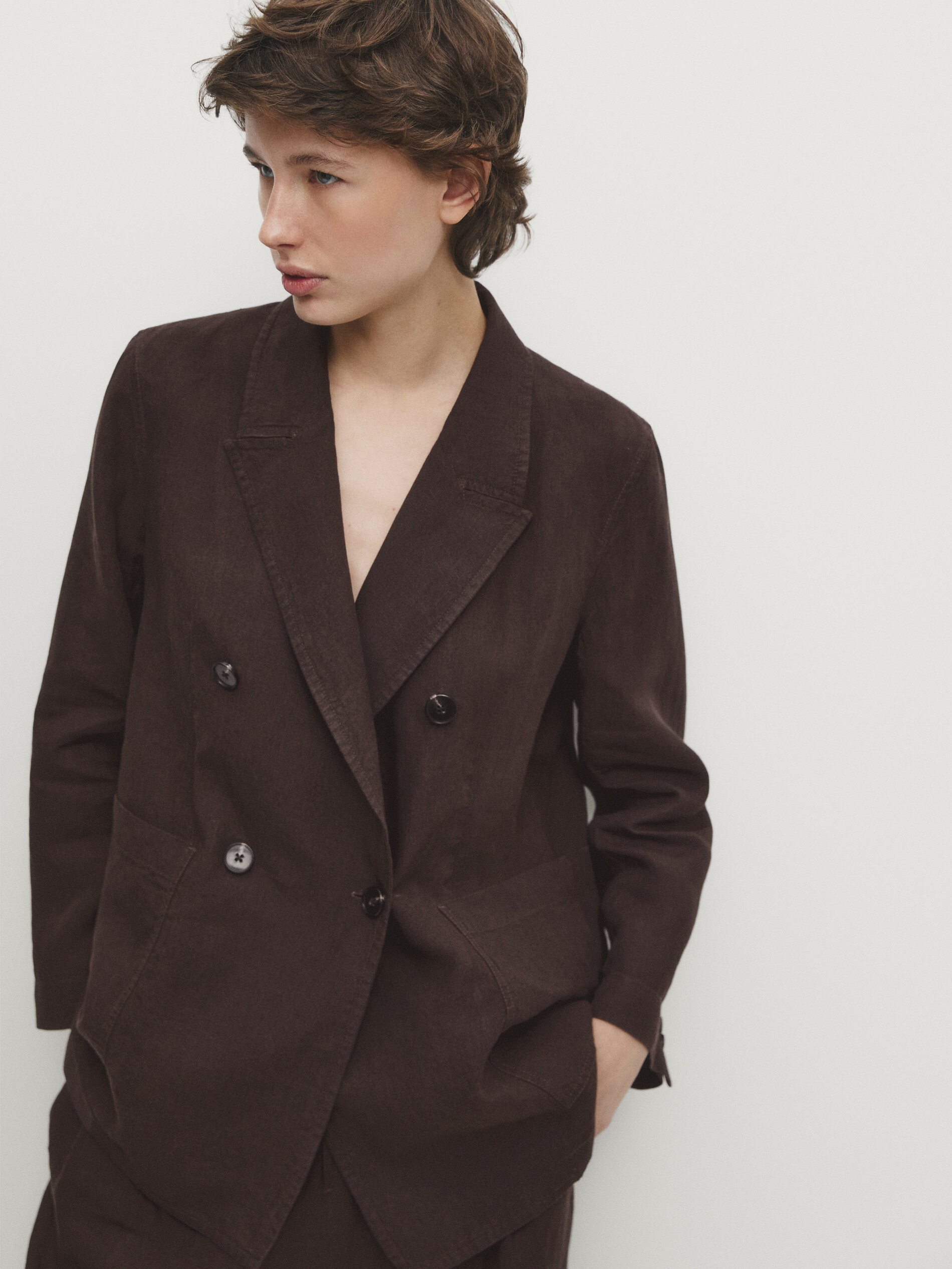 Deconstructed 100% linen suit blazer | Massimo Dutti US