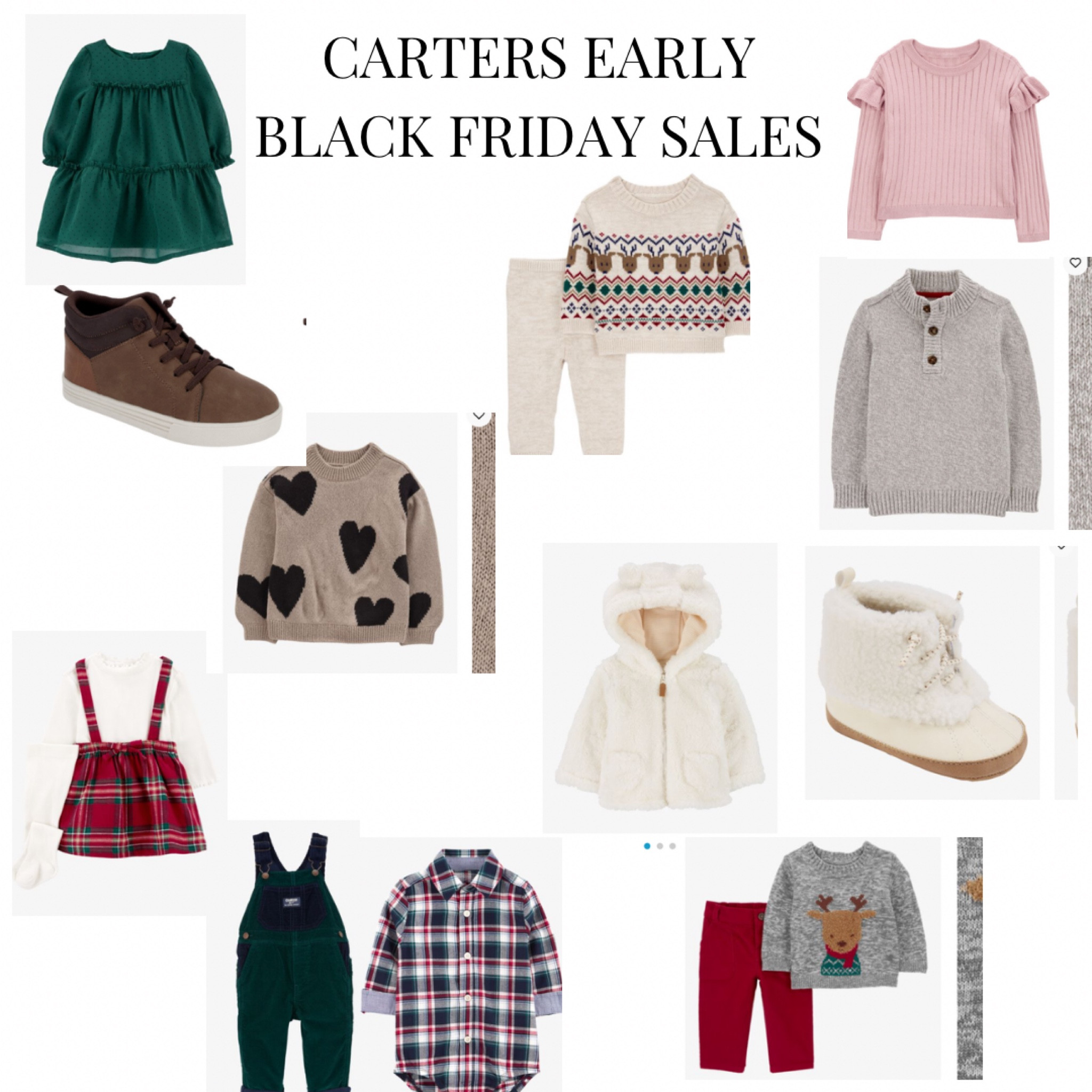 Stock up on kids clothes at the Carters early Black Friday sale! 
🛒🛍️🎁 50% off holiday styles 
Buy one get two free select styles! 

#LTKHoliday #LTKSaleAlert #LTKSeasonal