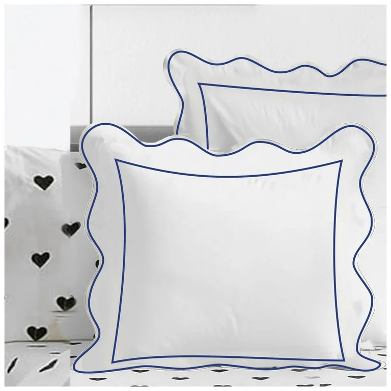 Luxurious Collections 400TC Cotton Scallop Embroidery & Border Sateen Solid Euro Sham 28" X 28" N... | Walmart (US)