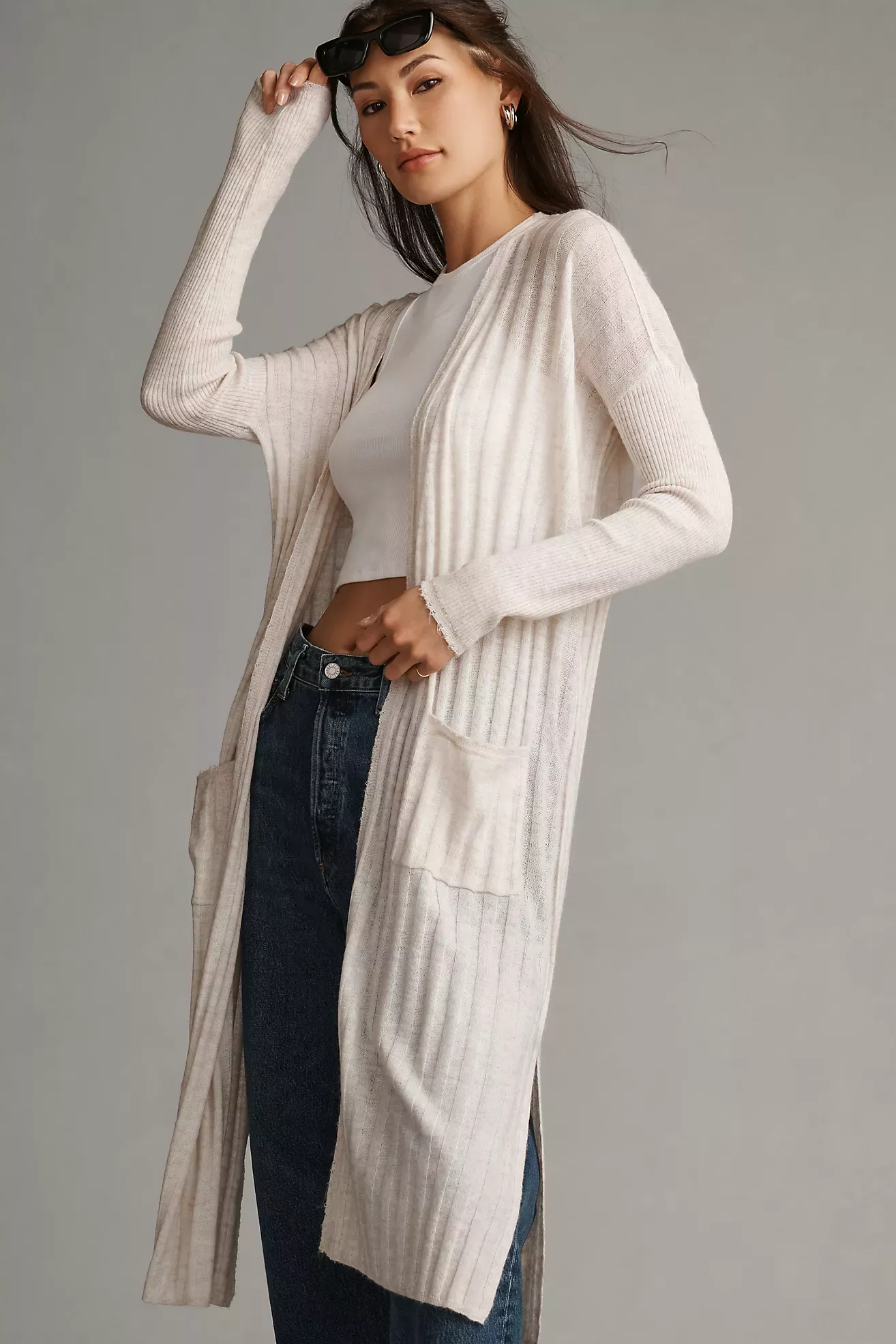 Fall Striped Duster Cardigan