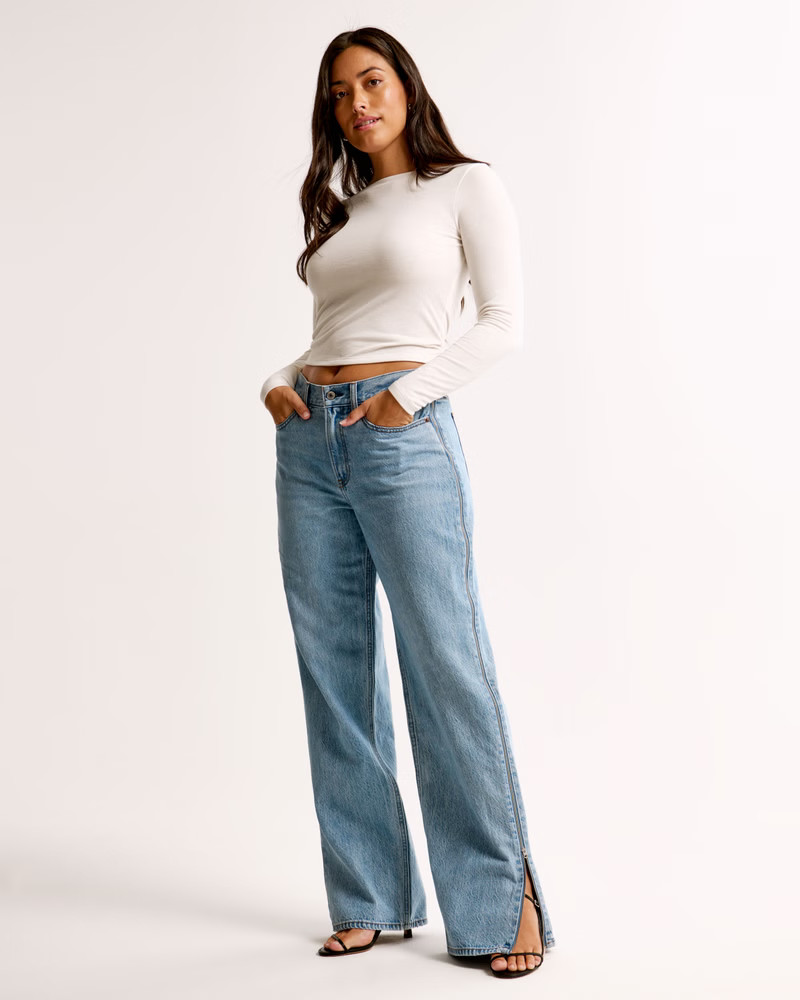Curve Love Mid Rise Loose Jean | Abercrombie & Fitch (US)