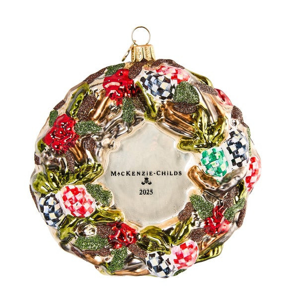 MacKenzie-Childs 2025 MacKenzie in Childs Wreath Glass Ornament | MacKenzie-Childs