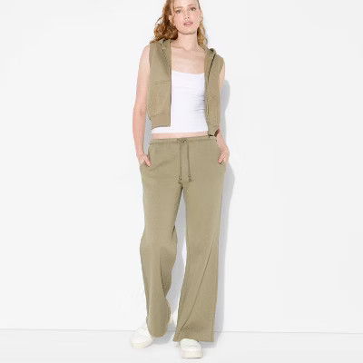 Women's Mid-Rise Wide Leg Sweatpants - Wild Fable™ Dark Taupe S | Target