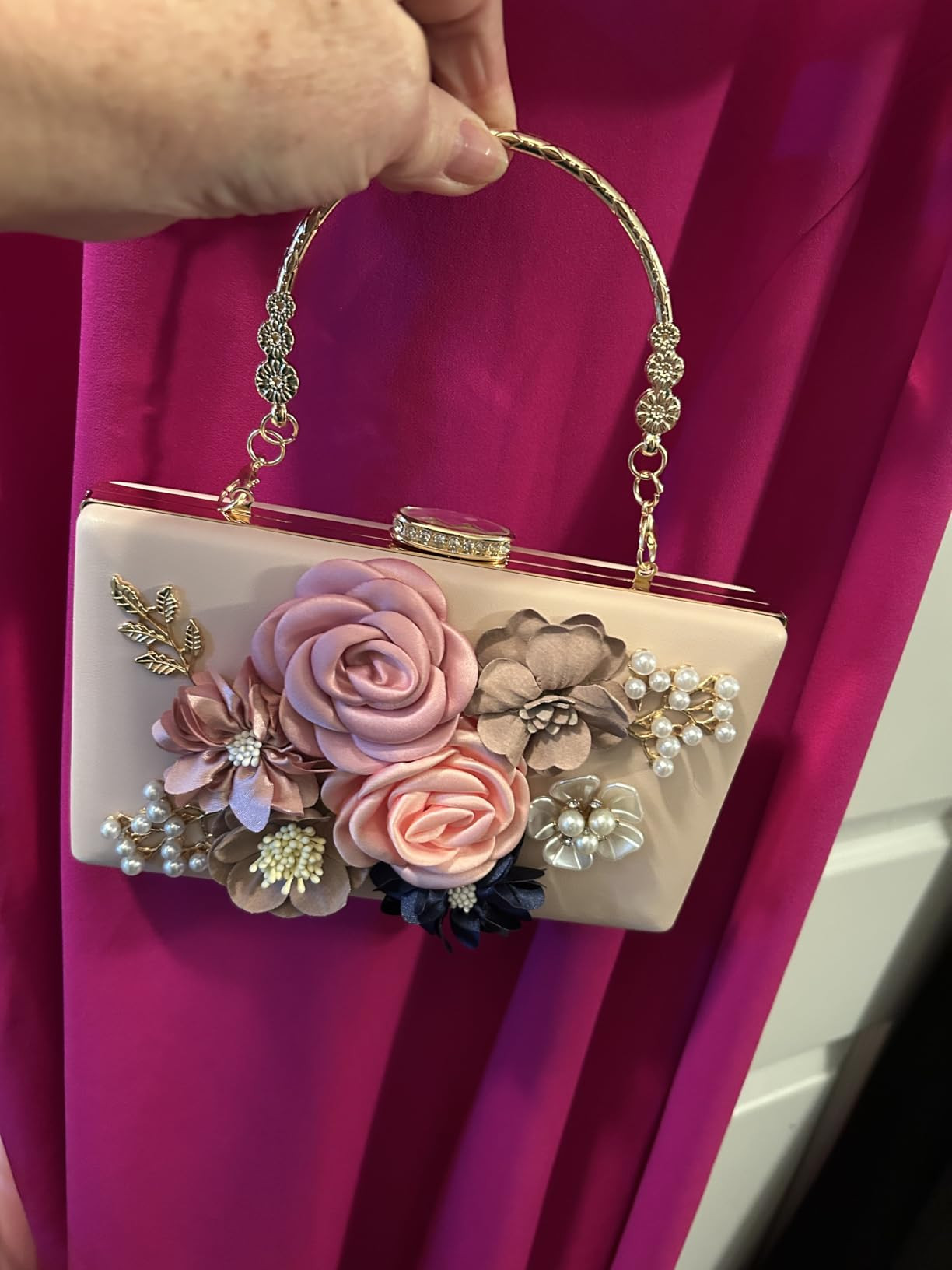 Milisente Evening Bag for Women, Flower Wedding Evening Clutch Purse Bride Floral Clutch Bag | Amazon (US)