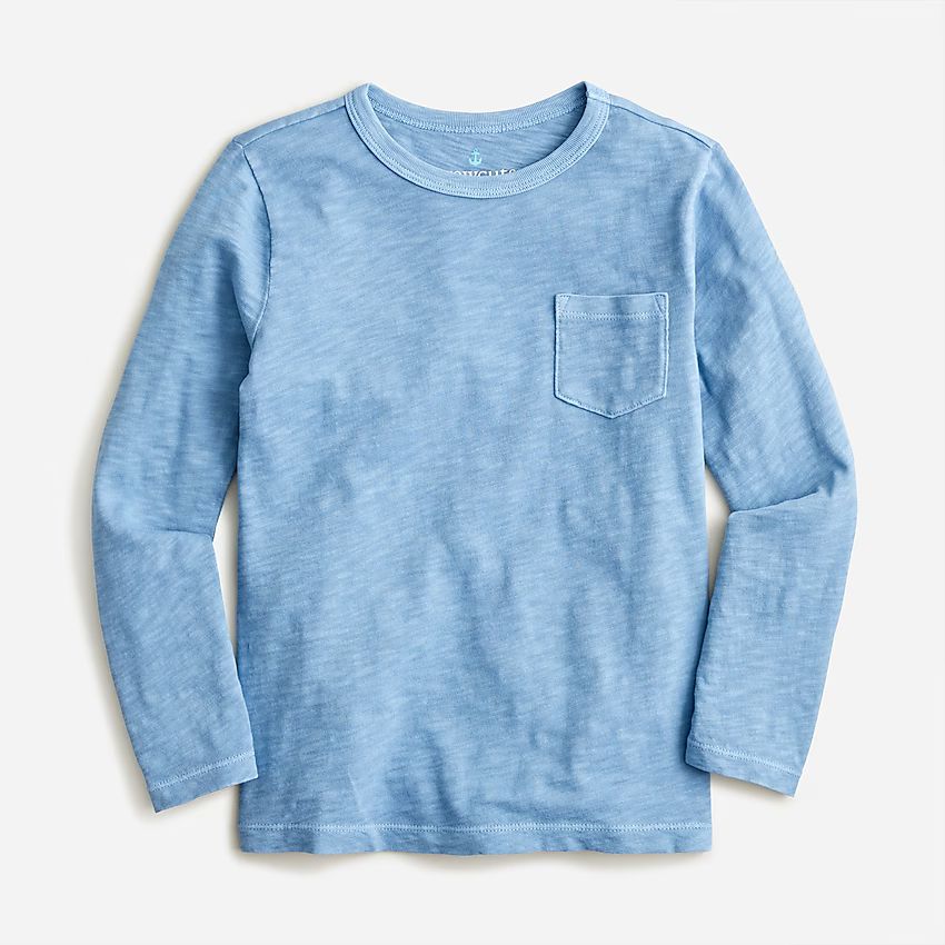 Boys' long-sleeve garment-dyed pocket T-shirt | J.Crew US