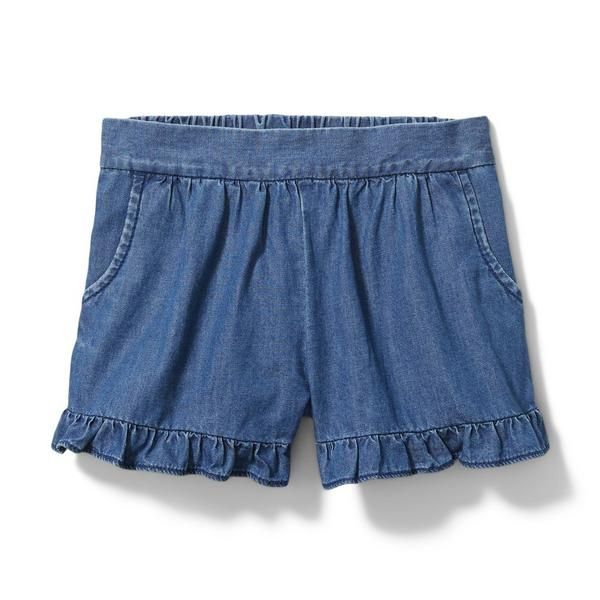 Ruffle Hem Chambray Short | Janie and Jack